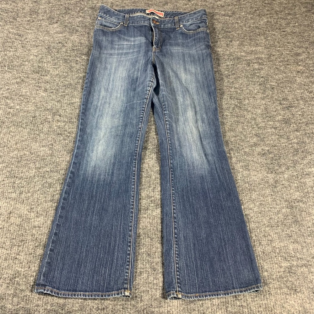 VTG Gap Jeans Womens 14 Blue Denim Curvy Flre Dark Wash 34x31 Mid Rise Y2K Retro